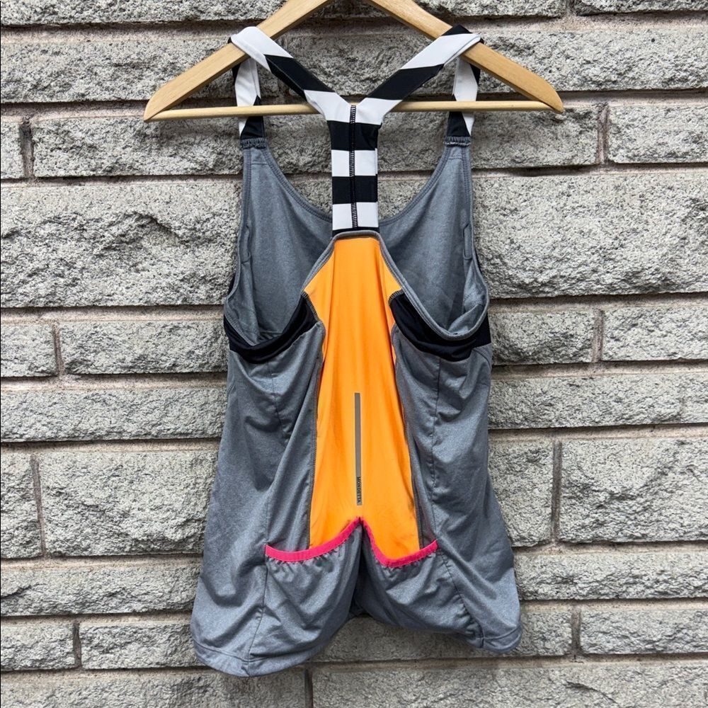 Mondetta Running Gray and Black Striped Women's Tank Top - Picture 2 of 6